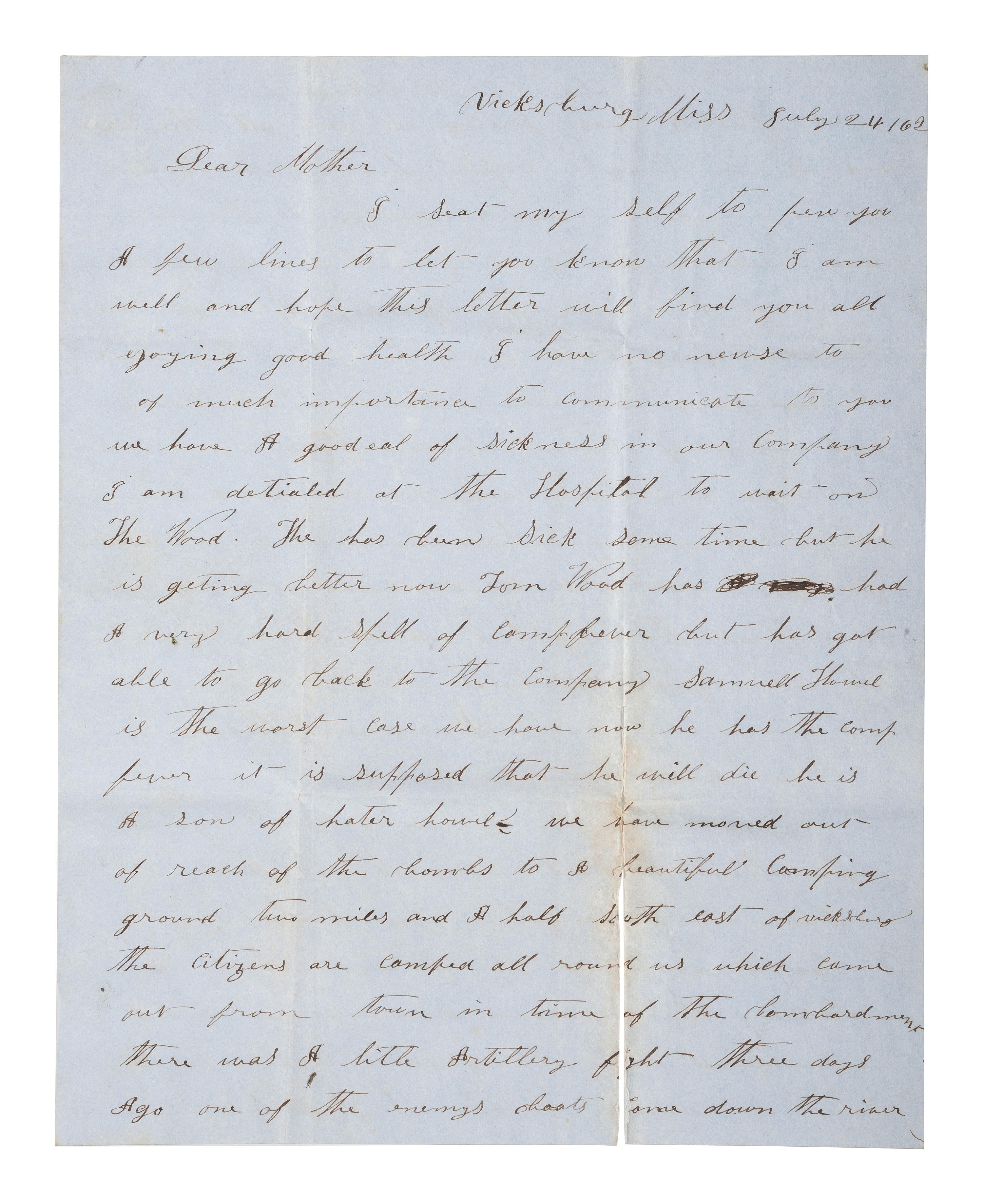 [CIVIL WAR - NAVY]. A group of 4 documents with Vicksburg and Mississippi Squadron interest, comprising: