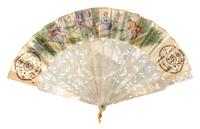 A Group of Three French Mother-of-Pearl and Lace Fans Length of first 10 inches. — 18TH/19TH CENTURY