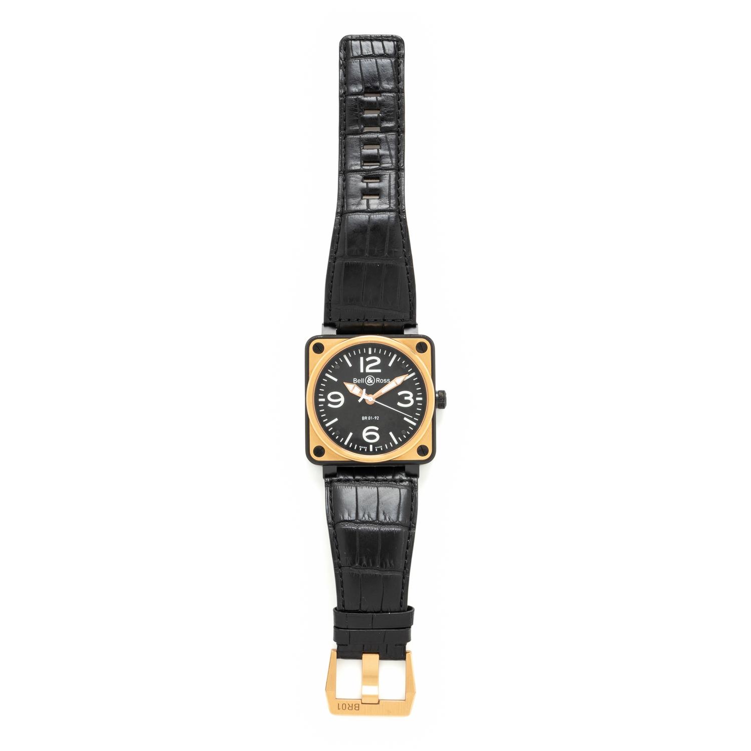 Bell & Ross, Stainless Steel and 18K Rose Gold 'BR01-92' Watch