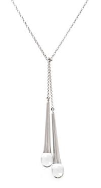 A Sterling Silver and Rock Crystal 'Tentation Duo' Lariat Necklace, Baccarat, 11.20 dwts.