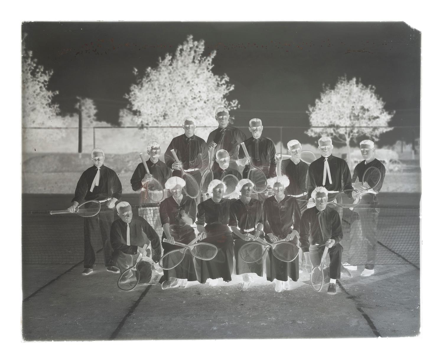 [EDUCATION]. 10 large format glass negatives featuring students at Wilberforce University.