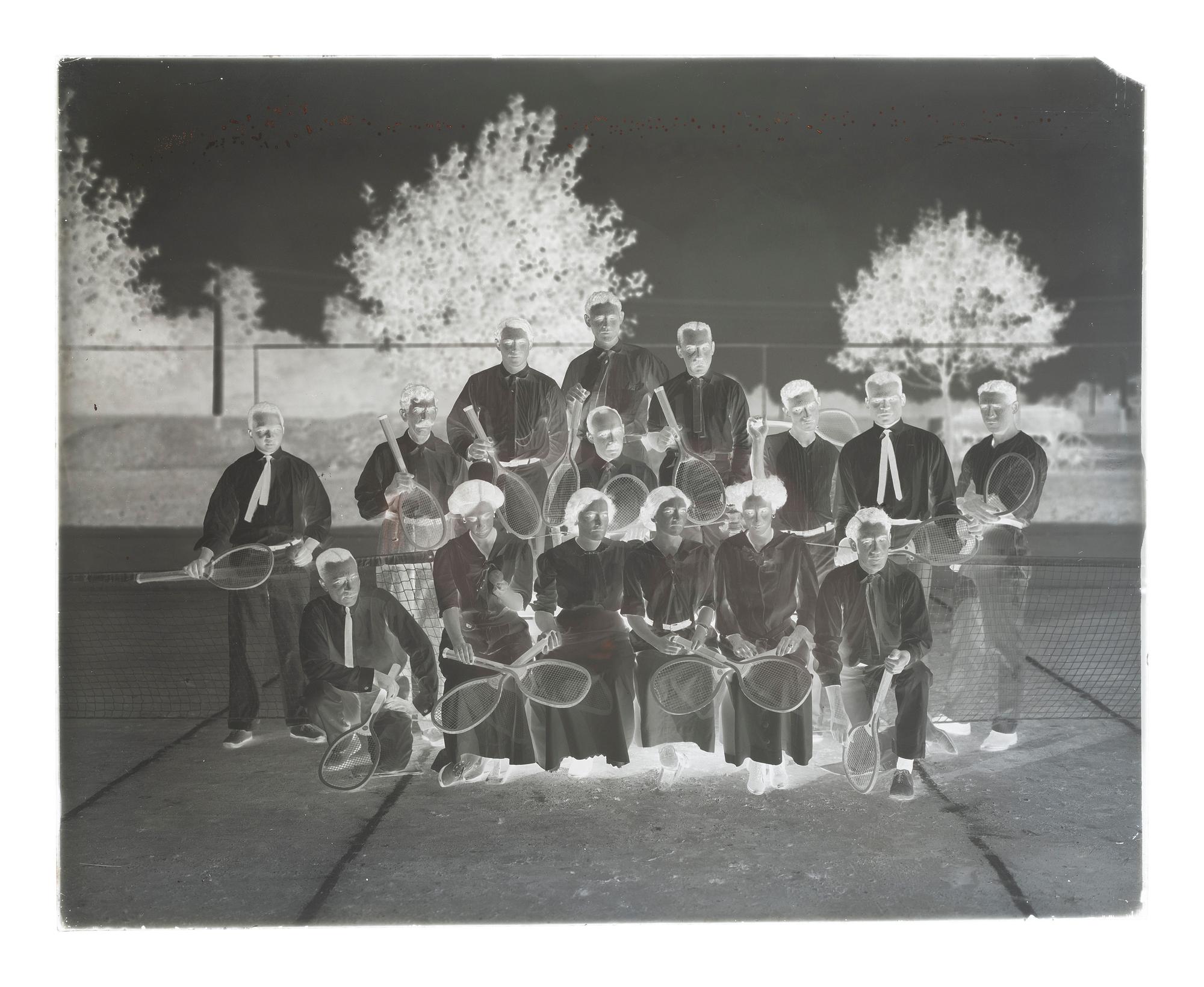 [EDUCATION]. 10 large format glass negatives featuring students at Wilberforce University.