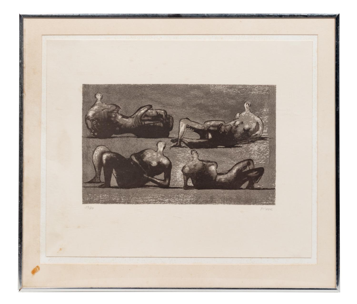 Four Reclining Figures with Architectural Background