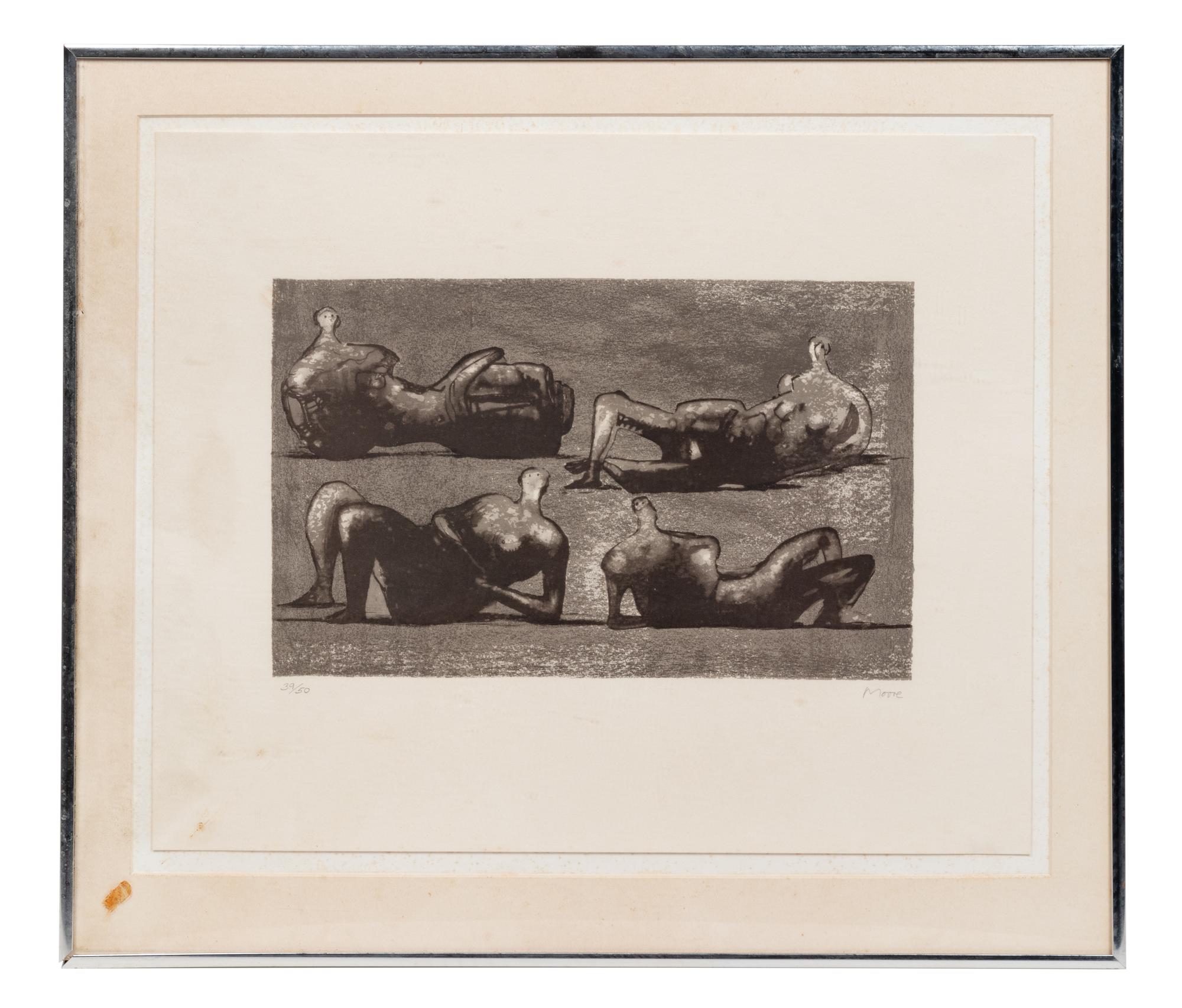 Four Reclining Figures with Architectural Background