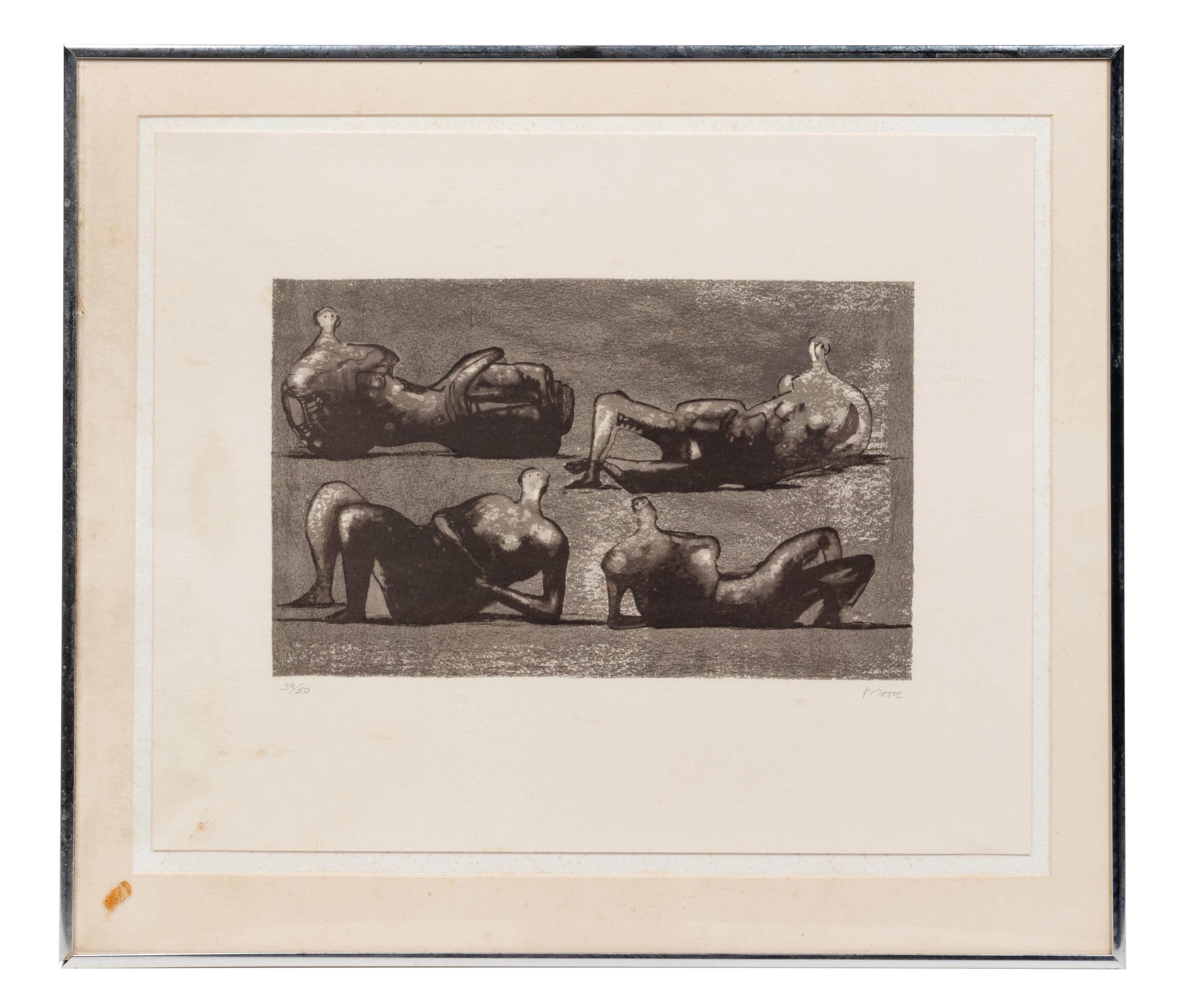 Four Reclining Figures with Architectural Background