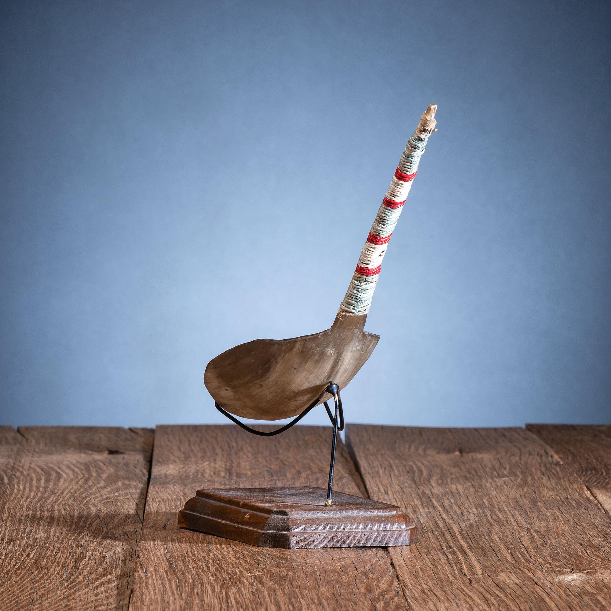 Plains Horn Spoon, with Bird Quill Wrapping