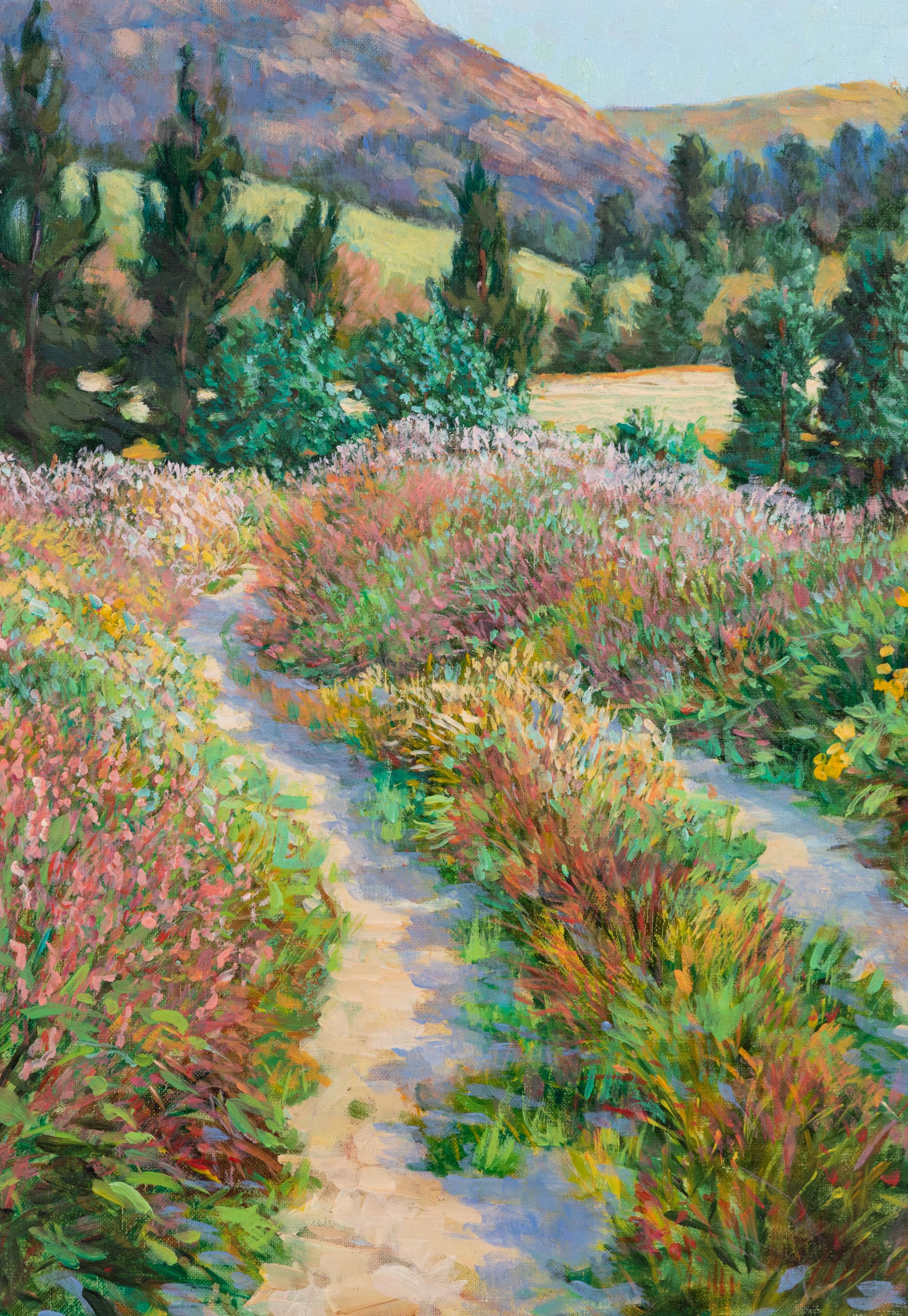 Two Works: Lowland Pathway, Wyoming and Flowers with Ginger Jar
