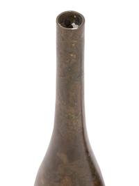 Two Japanese Bronze Bottle Vases