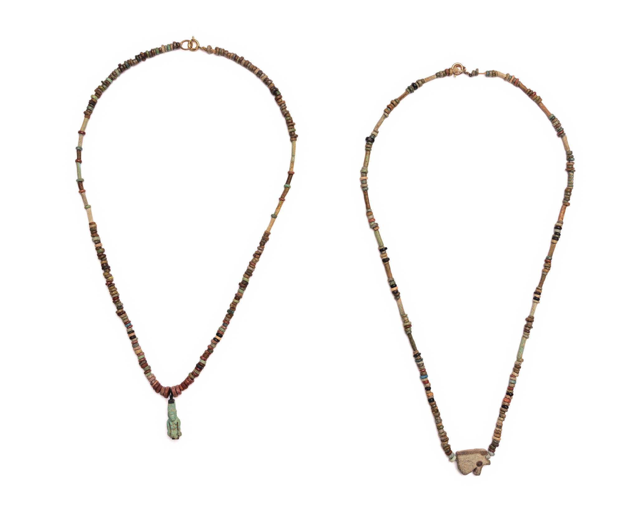 Two Egyptian Bead and Faience Necklaces