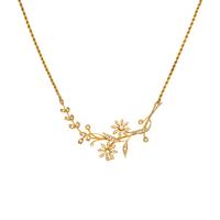 Art Nouveau, Seed Pearl and Yellow Gold Flower Necklace