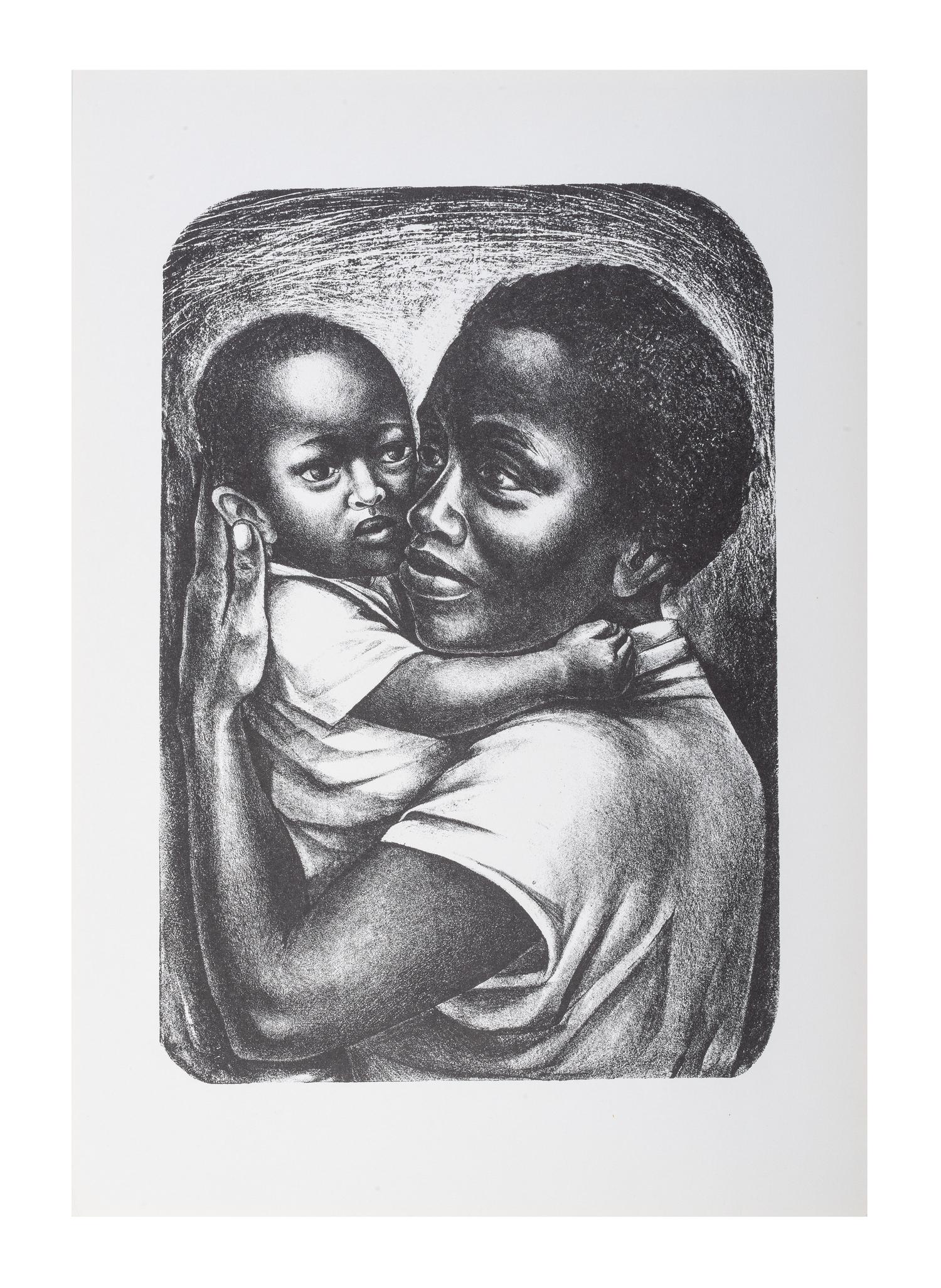 [ART]. CATLETT, Elizabeth (1915-2012). Portfolio containing 5 lithographs. [Mexico City]: Litografos Unidos, S.A., ca 1973.