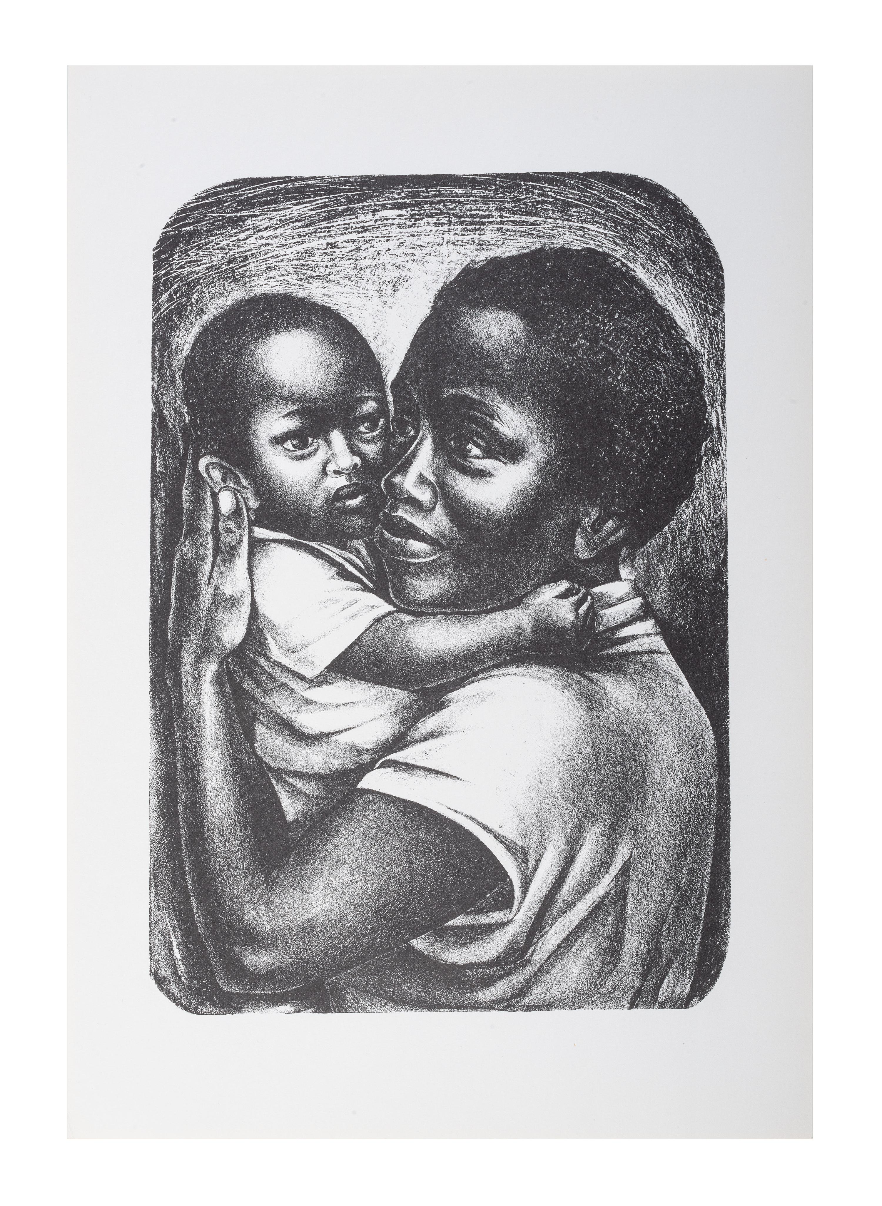 [ART]. CATLETT, Elizabeth (1915-2012). Portfolio containing 5 lithographs. [Mexico City]: Litografos Unidos, S.A., ca 1973.