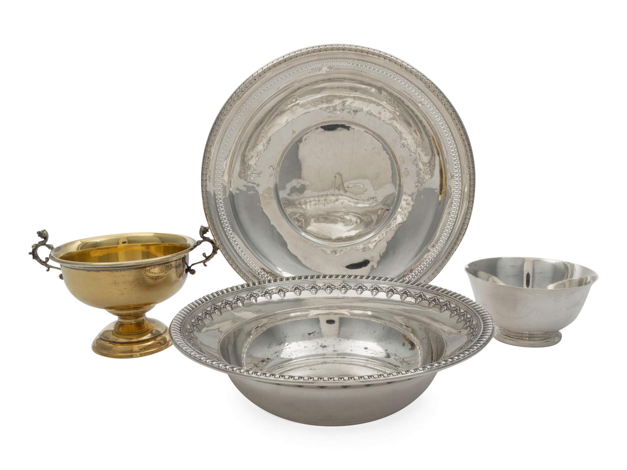 A Group of Four American Silver Holloware Articles — Various makers, 20th Century