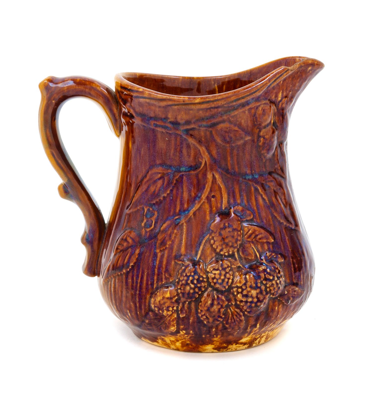 A Brown-Glazed Majolica Pitcher