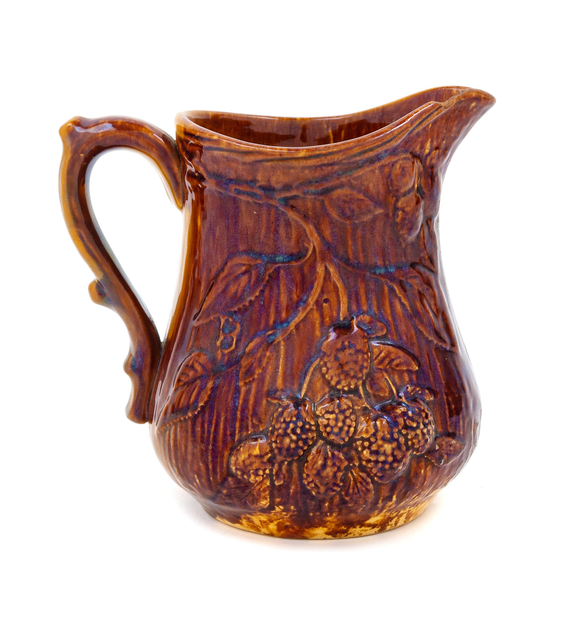 A Brown-Glazed Majolica Pitcher