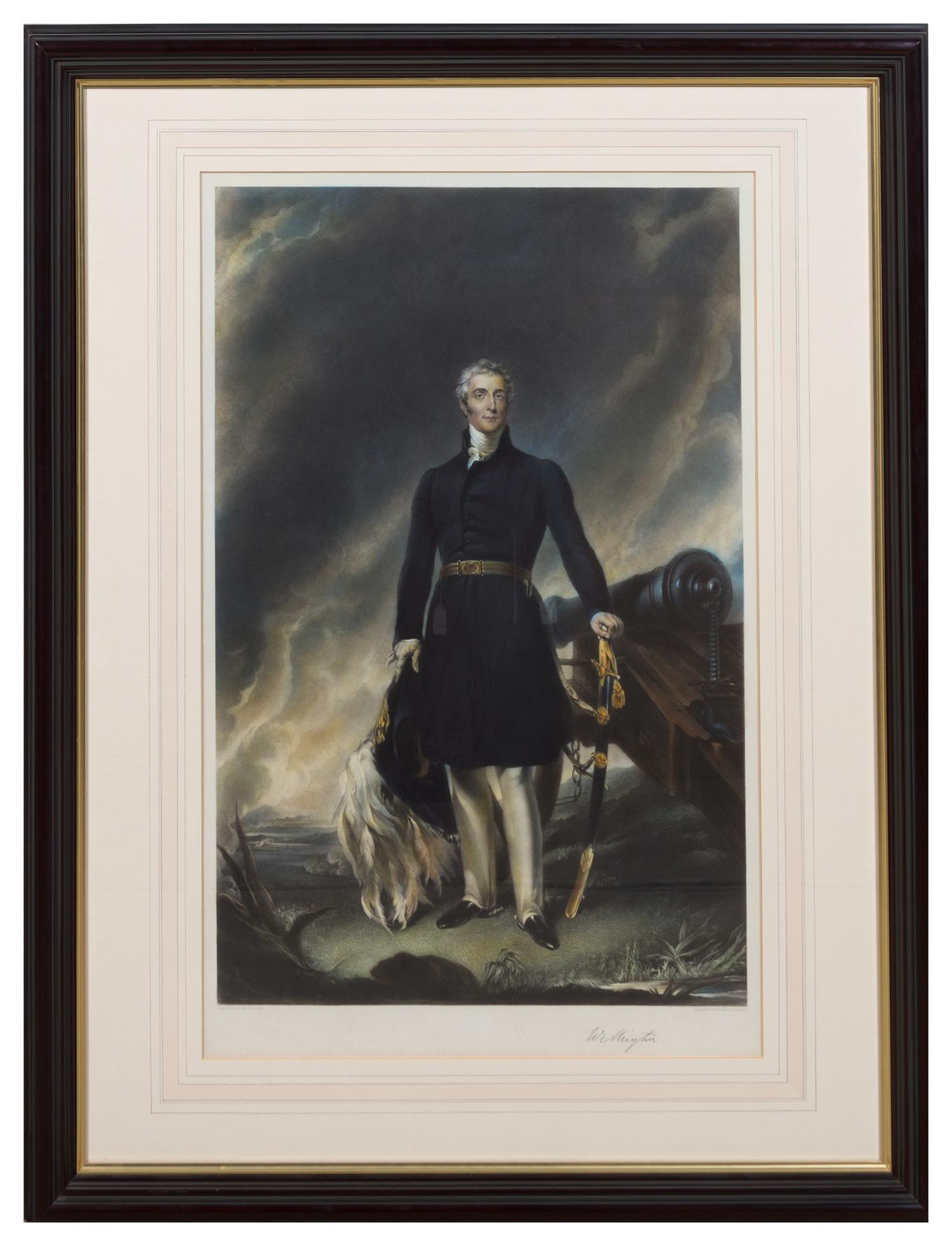 Two English Mezzotints on Paper each approximately 37 1/2 x 29 inches. — 19TH CENTURY