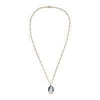 Yellow Gold and Cat Cameo Pendant Necklace
