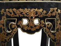 A Pair of Chinese Export Black and Gilt Lacquered Side Stands