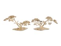 Four Patrick Mavros Silver Acacia Tree Candelabra
