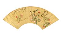 Ren Shaotang, (QING DYNASTY), Parrots and Peach Blossoms