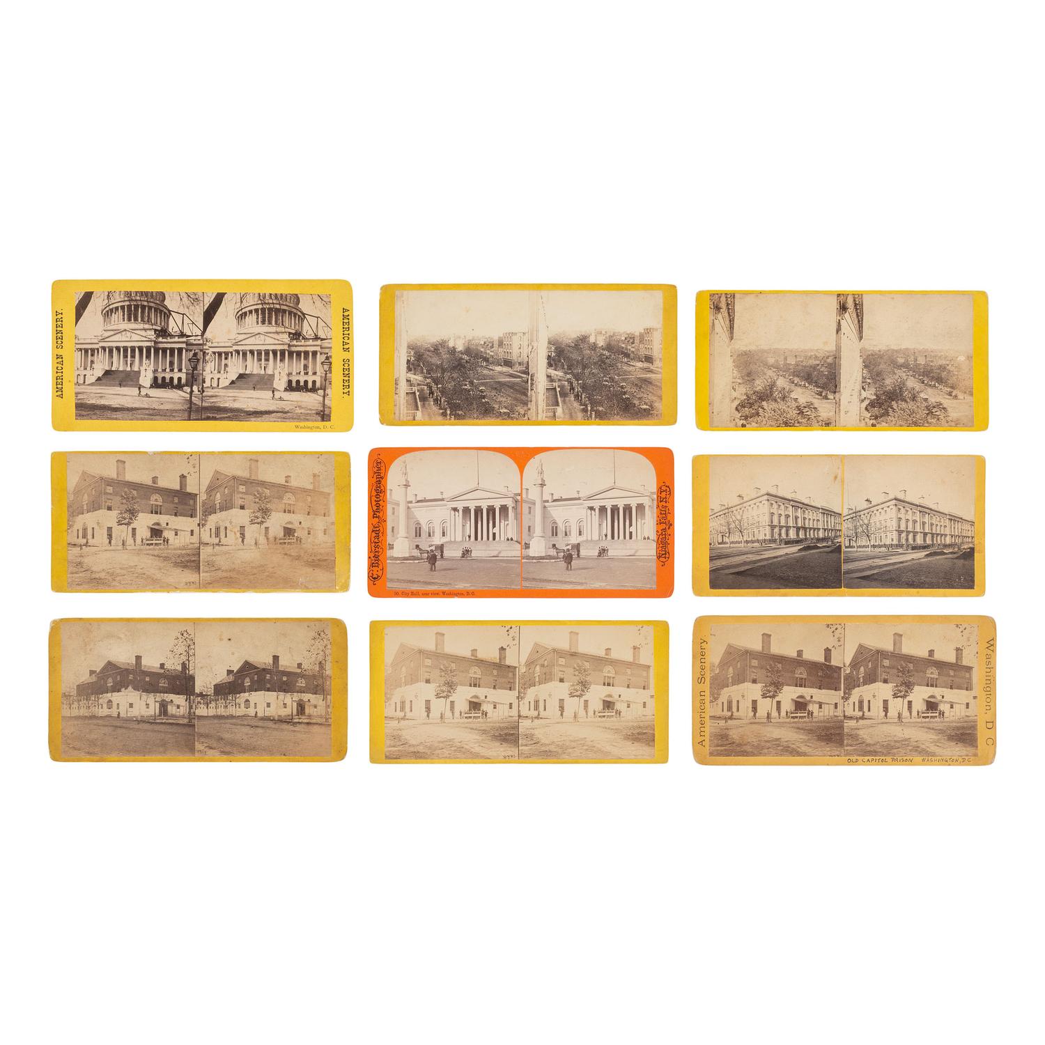 [Early Photography] Group of over 100 Stereoviews of Washington, DC, incl. landmarks and monuments