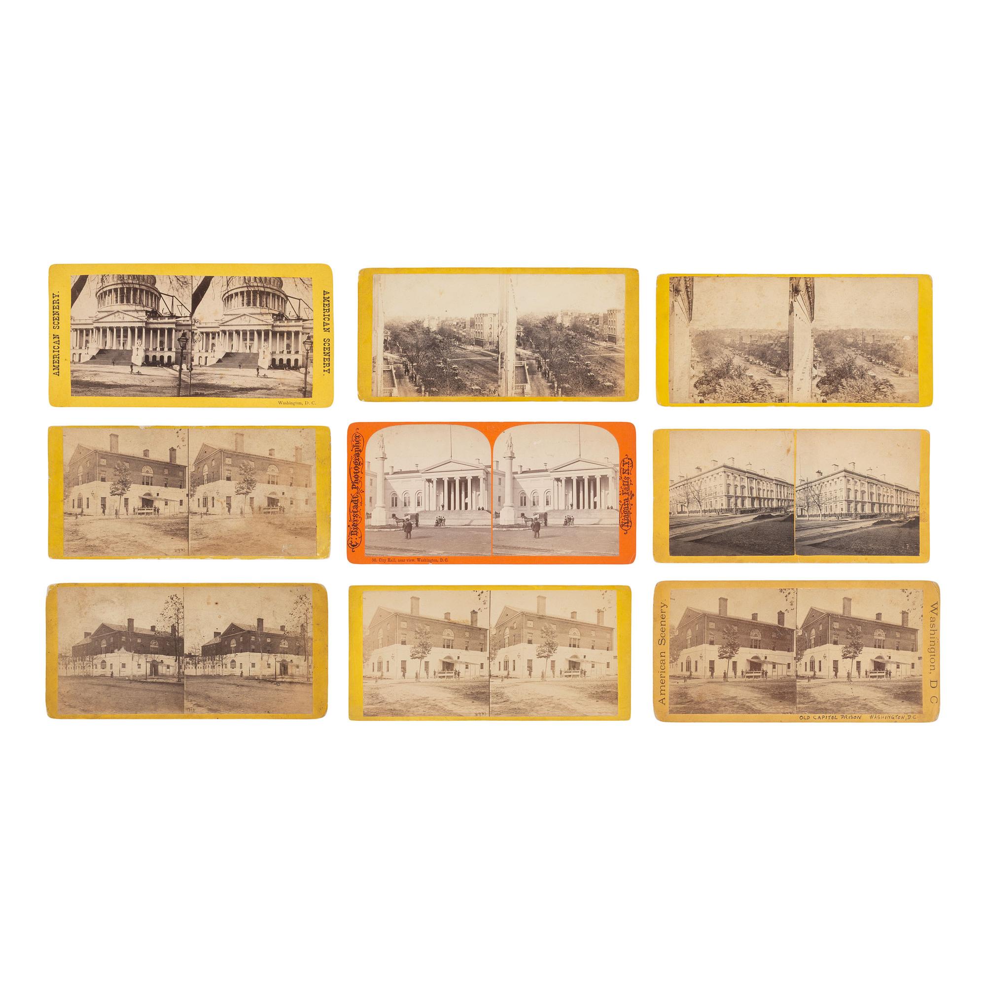 [Early Photography] Group of over 100 Stereoviews of Washington, DC, incl. landmarks and monuments
