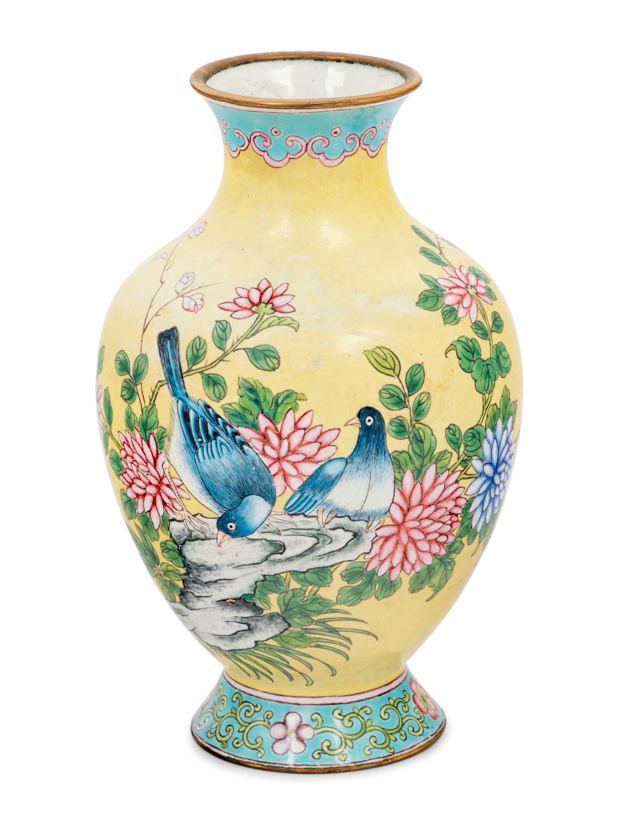 Three Chinese Canton Enamel on Copper Articles