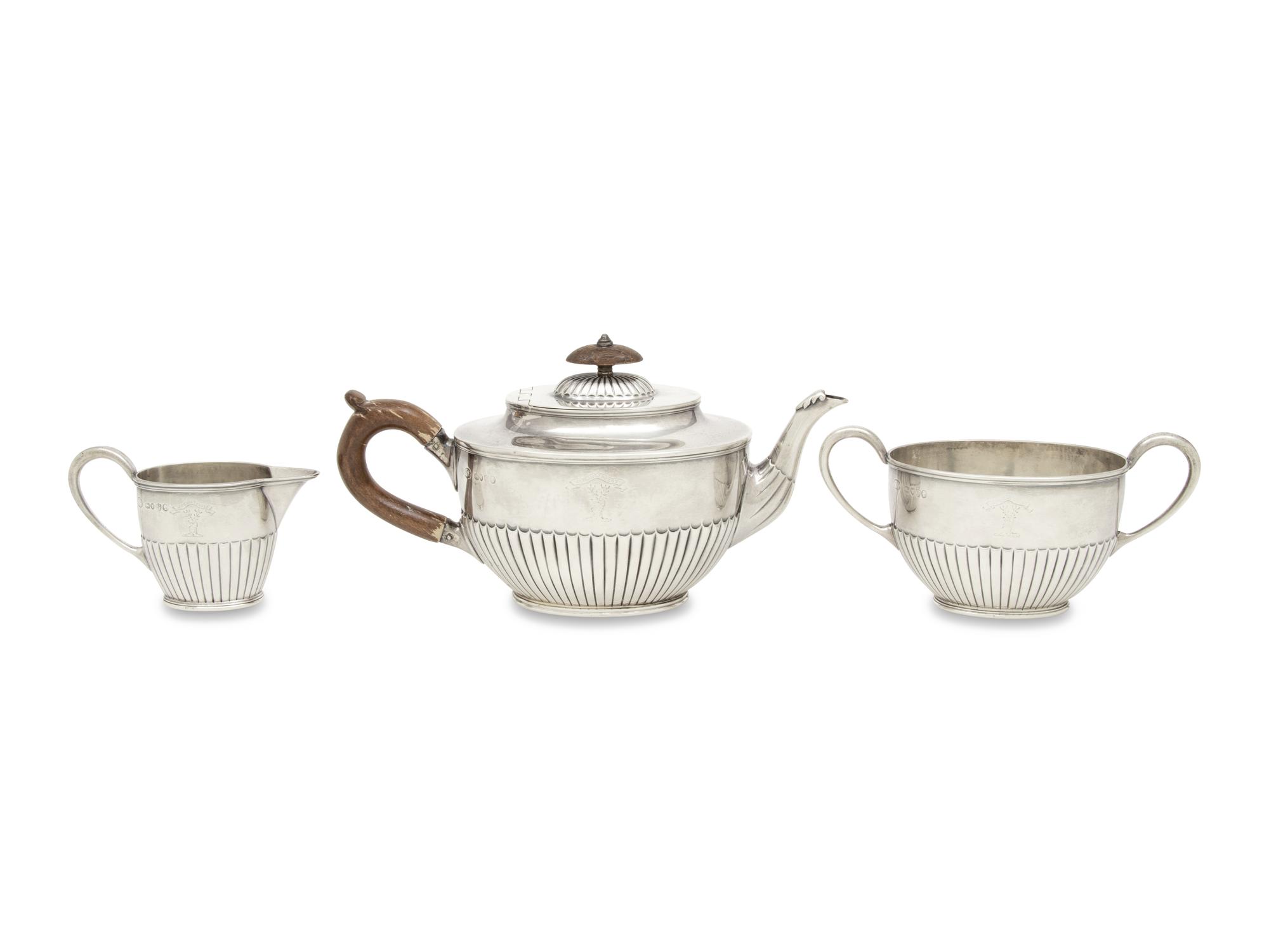 A Victorian Silver Three-Piece Tea Service
