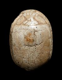 Three Egyptian Steatite and Faience Scarabs