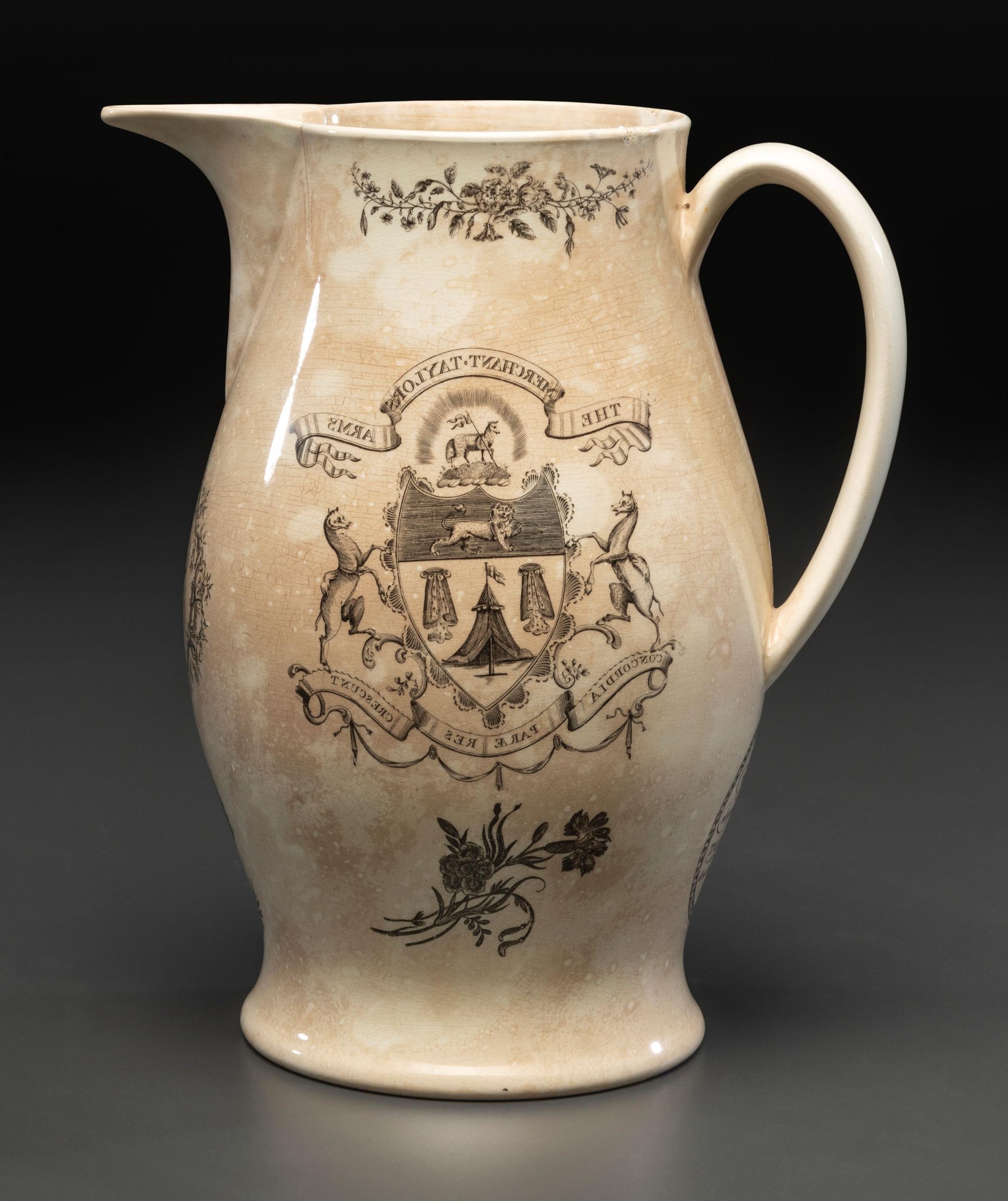 A Liverpool Transfer-Printed Creamware 'Washington in Glory, America in Tears' Memorial Pitcher