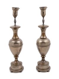A Pair of Cast Metal Table Lamps