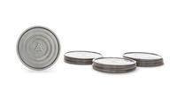 A Set of Twenty-Four Danish Silver Coasters, Georg Jensen, Copenhagen, Most 1945-77, no. 193A, circular with raised edge, center chased