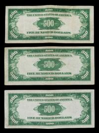 A Collection of Three United States 1934 $500 Federal Reserve Notes