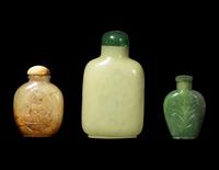 Three Chinese Jade Snuff Bottles