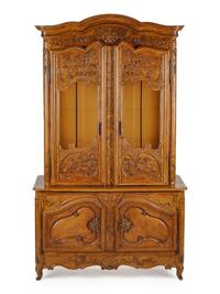A Louis XV Provincial Style Oak Buffet a Deux Corps