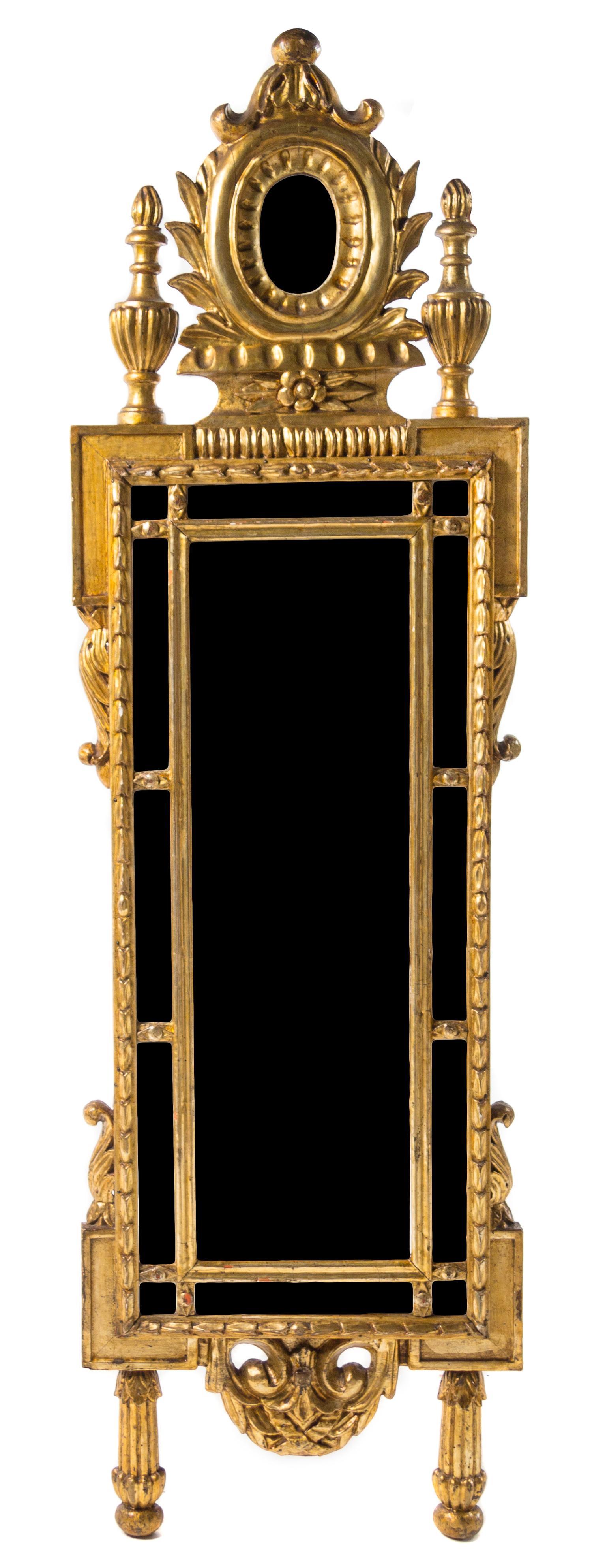 A North Italian Giltwood Mirror 64 x 19 inches. — LATE 18TH/EARLY 19TH CENTURY
