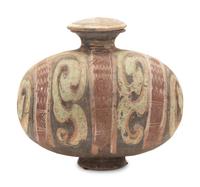 A Chinese Painted Pottery Cocoon Jar
