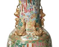 A Pair of Large Chinese Export Porcelain Rose Medallion Vases