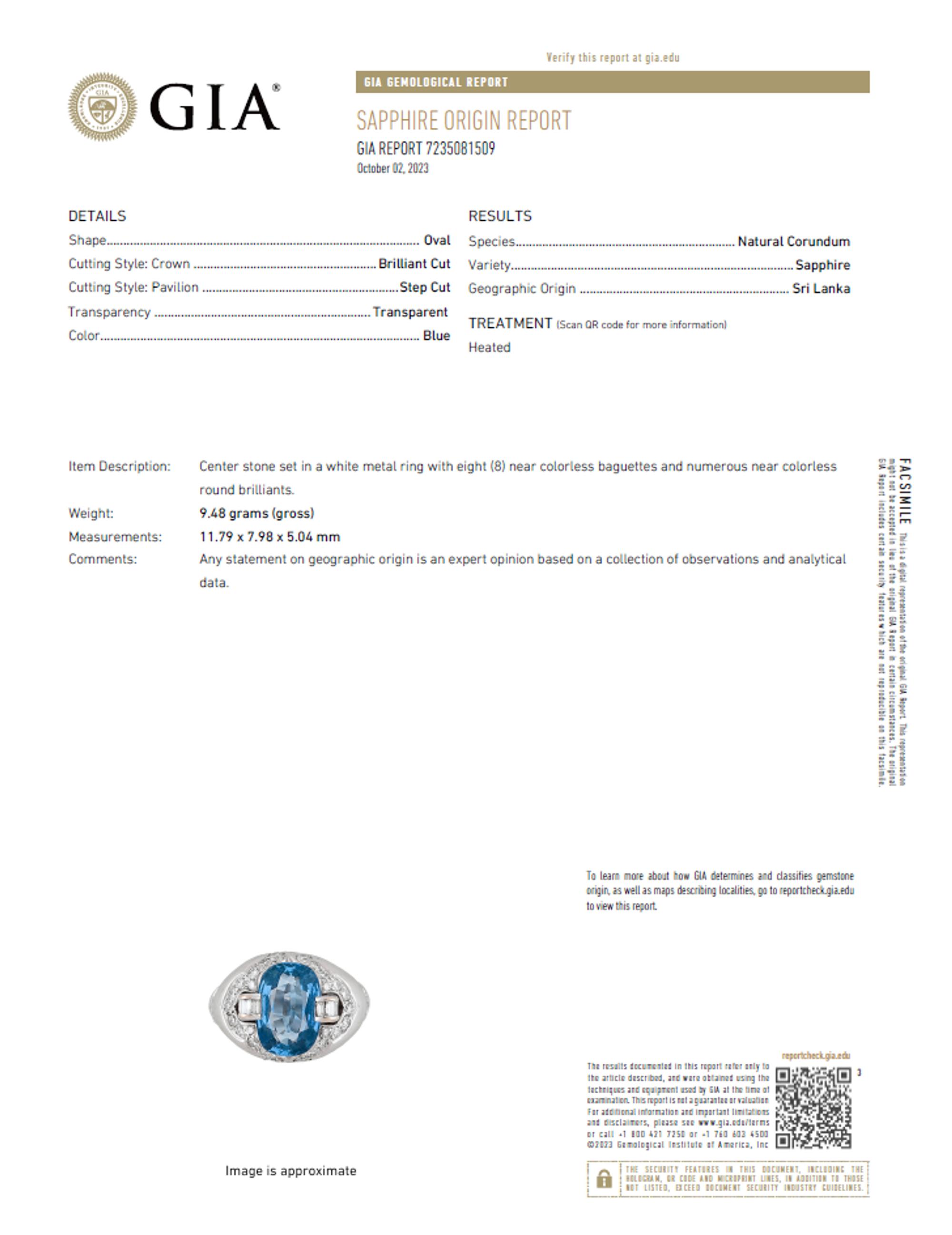 SAPPHIRE, DIAMOND, AND WHITE GOLD RING