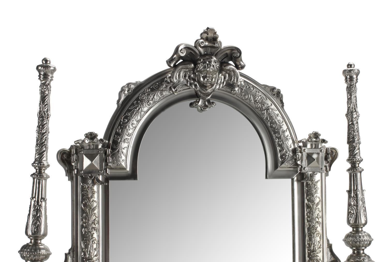 A French Silvered Iron Dressing Table