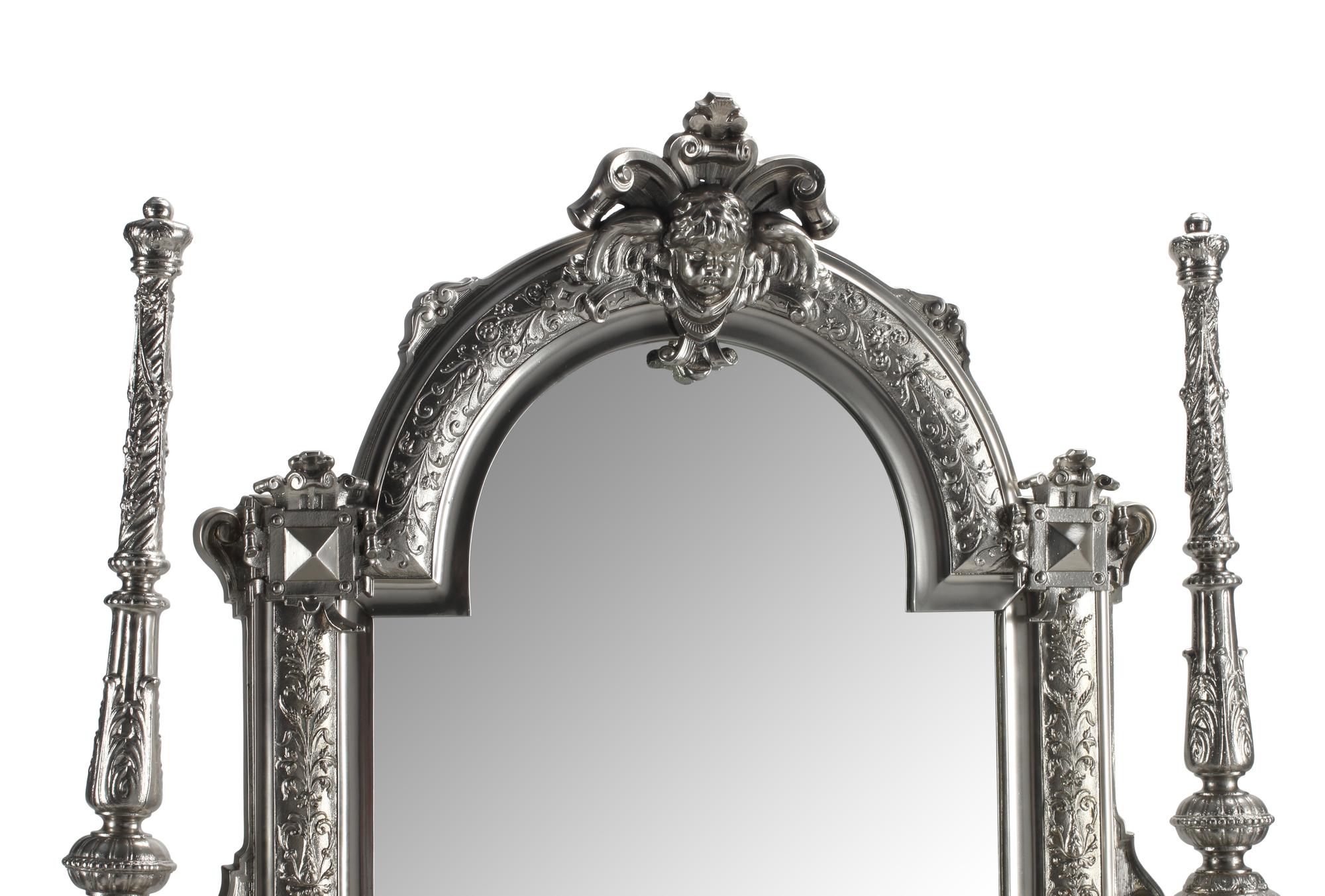 A French Silvered Iron Dressing Table
