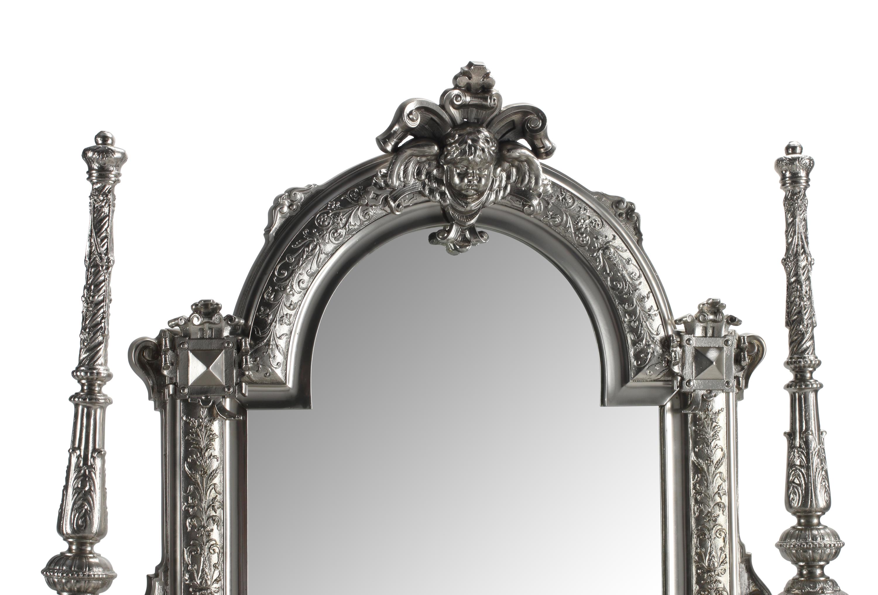 A French Silvered Iron Dressing Table