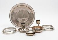 A Collection of American Silver Table Articles, various makers, comprising a cake dish, two ash receivers, four nut dishes, standing ma