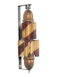A Painted Tin and Wood 'Whirligig' Barber Pole