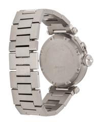 CARTIER, STAINLESS STEEL 'PASHA C MERIDIAN GMT' WATCH
