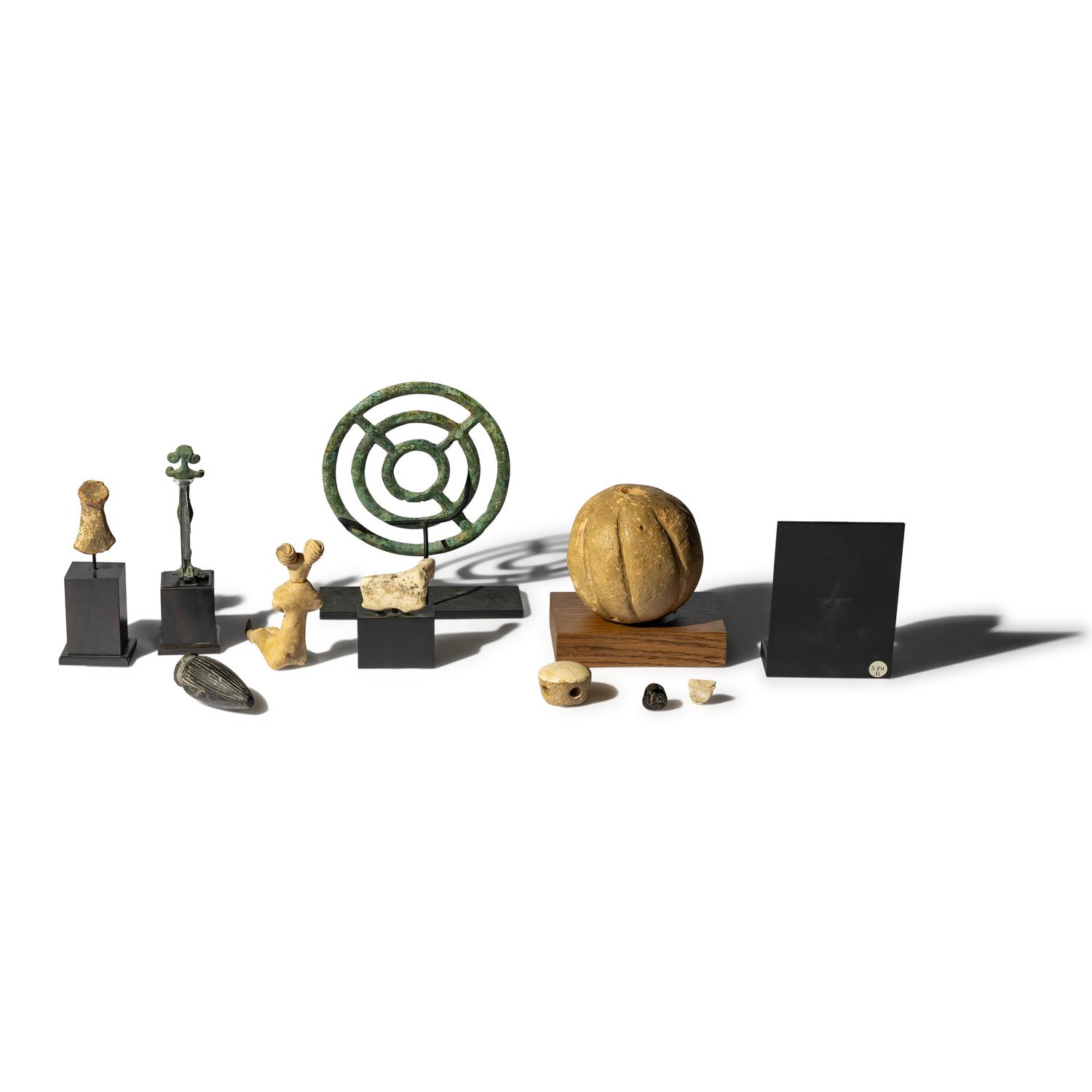 Eleven Near Eastern Stone, Bronze, and Terracotta Items
