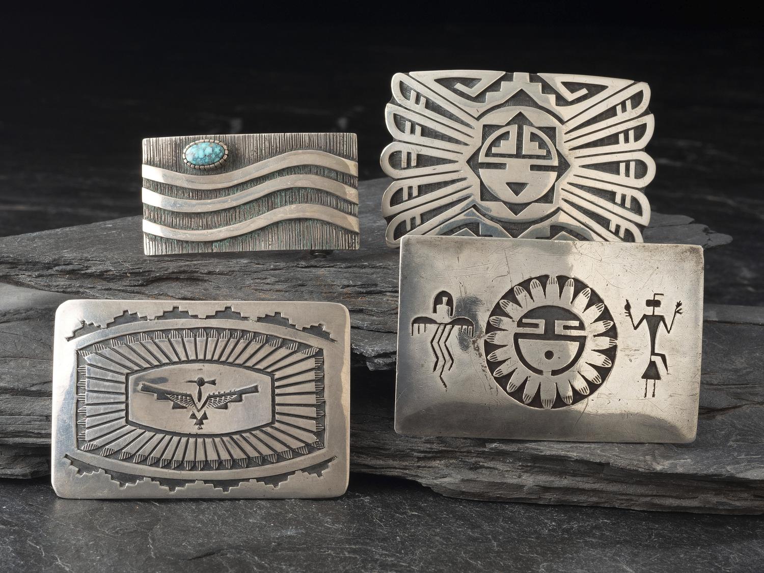 Navajo and Hopi Silver Belt Buckles