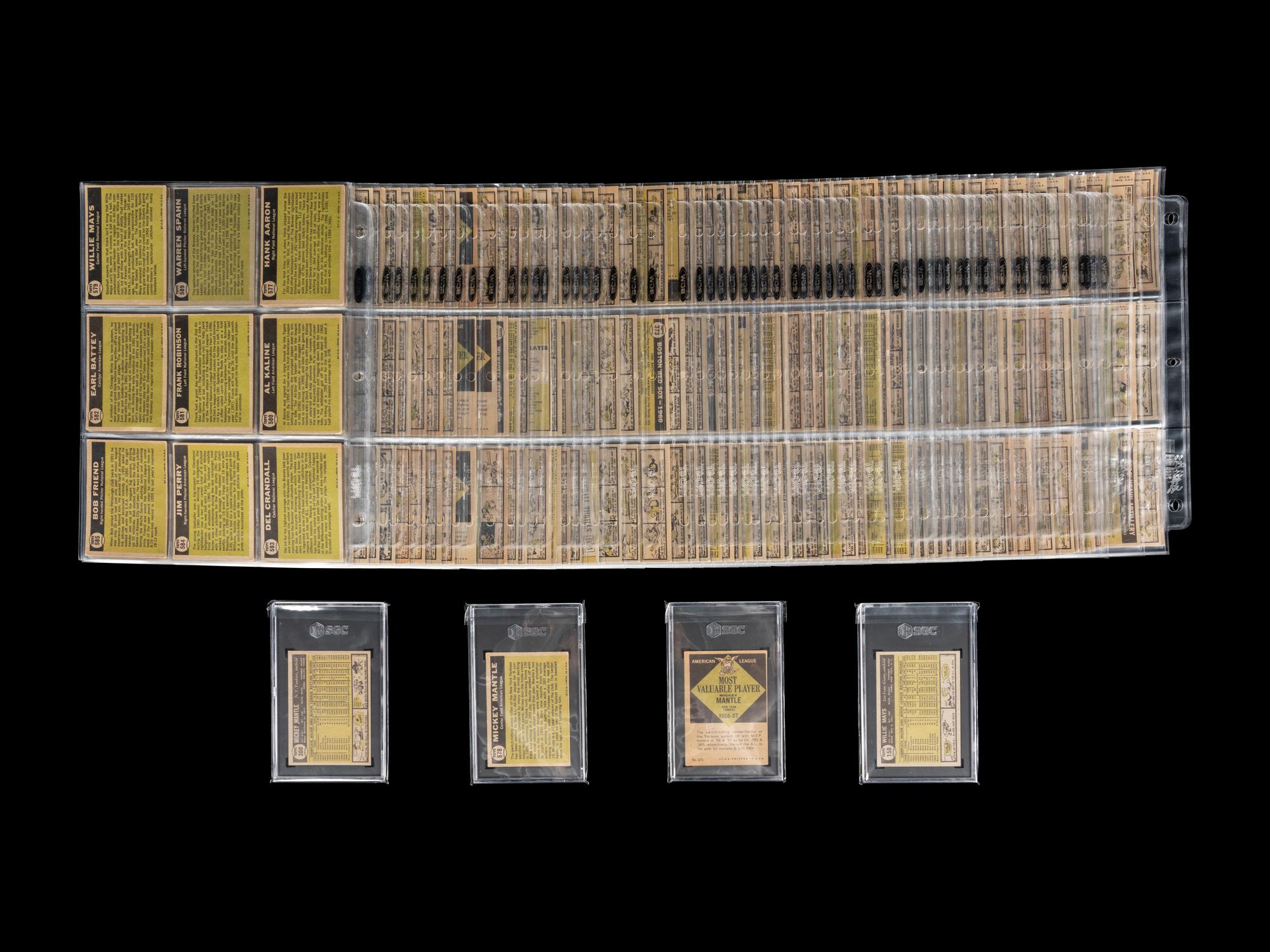 A Complete Set of 1961 Topps Baseball Cards Including SGC Graded Key Cards (589/589),