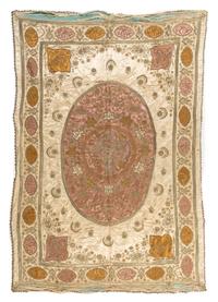 An Ottoman Silk and Metallic Thread Cover — 19TH CENTURY
