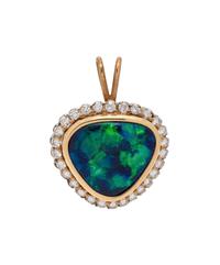 Black Opal and Diamond Pendant